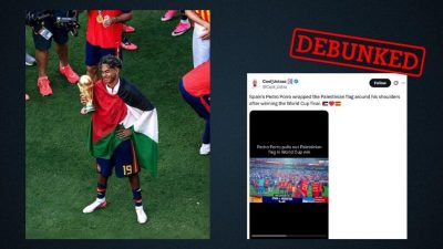 Fake images circulate of Spanish World Cup players draped in Palestinian flags