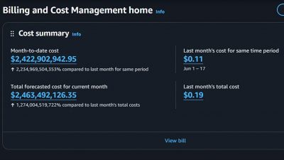 A bug in AWS has caused some customers’ bills to spike from a few cents to billions of dollars