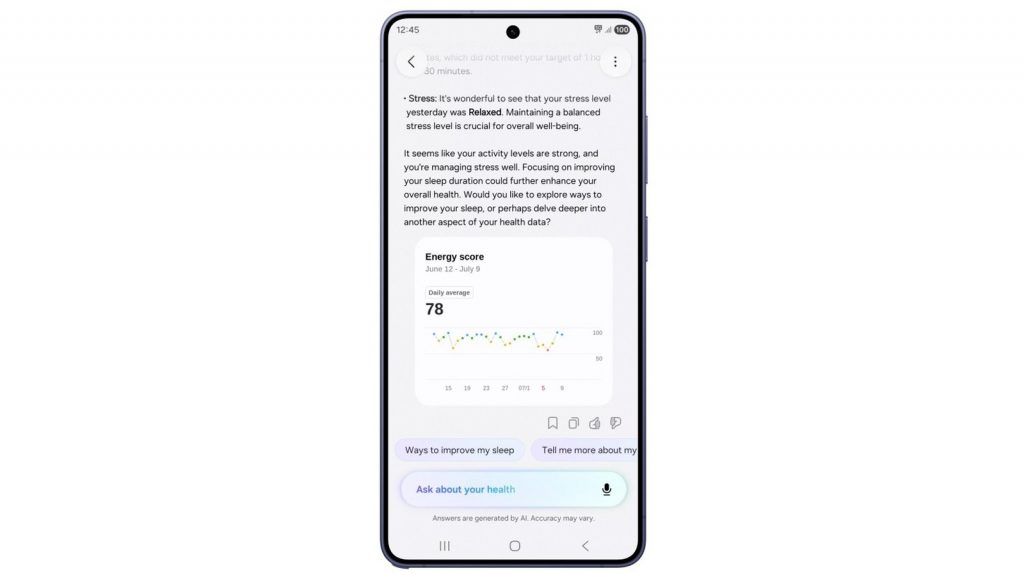 Samsung aims to help you make more sense of health data with a new AI-powered assistant